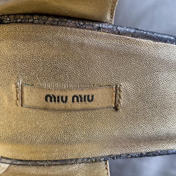 Miu Miu silver and gold kitten heel - Picture 2 of 4